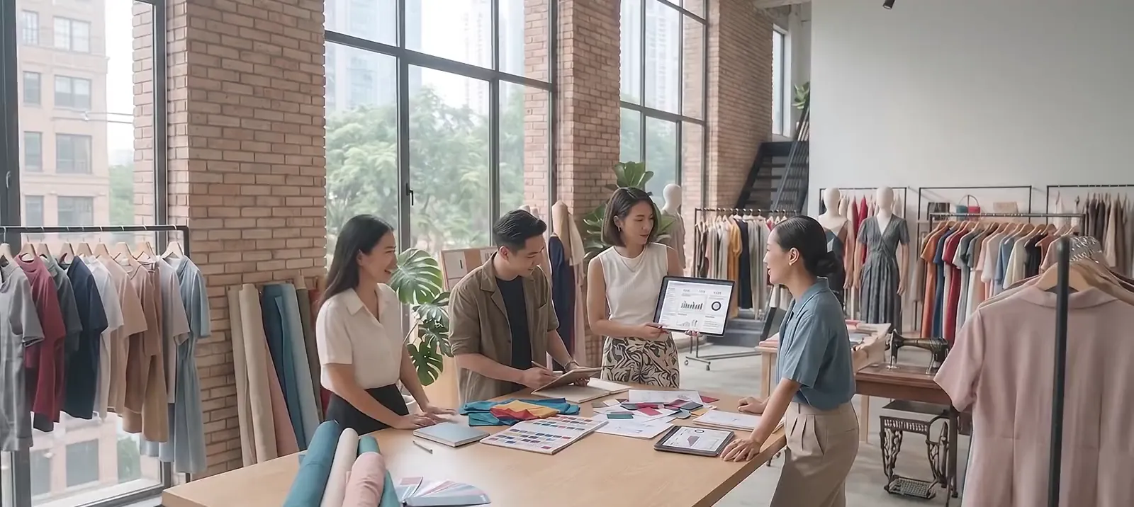 Đội vận hành họp quanh màn hình